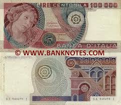 Italy 100000 Lire 1978 1982 Money Notes Bank Notes Banks Logo