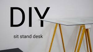 Diy glass top makeup vanity. Diy Modern Glass Standing Desk Youtube