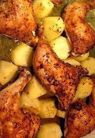 Spiced Roasted Chicken Legs And Thighs With Potatoes Recipe Roasted Chicken And Potatoes Baked Chicken Legs Roasted Chicken Legs