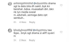 Salam sejahtera admin dan warga fs. Dramanya Bila Dah Sakit Tu Rehat Jelah Netizen Kritik Sikap Dato Aliff Syukri Gosip Socmed Hiburan Trending Cari Infonet