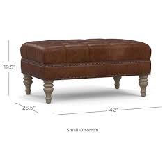 Different types of leather ottoman storage ottomans. Martin Tufted Leather Ottoman Pottery Barn