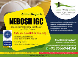 Nebosh Live Online Training In Chhattisgarh Lowest Fees Online Training Safety Courses Health And Safety