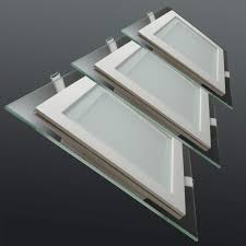 Led Glas Panel Einbaustrahler Deckenleuchte Leuchte Einbau Flach Rund Eckig Ebay Led Glas Einbaustrahler Led