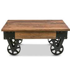 deon wheel coffee table table basse table basse avec roues bois vieilli
