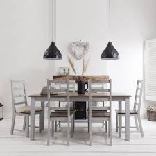 Madison park signature helena round dining table reclaimed grey see below. Canterbury Dining Table With 6 Chairs In Silk Grey Noa Nani