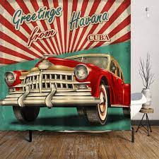 Amazonsmile Orange Design Nostalgic Cuba Shower Curtain Set 71 X71 1950s Sty Bathroom Decor Accessories Vintage Bathroom Accessories Home Decor Accessories