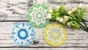 instagram 上的yan wong 直徑11cm 2mm鈎針 crochet crochcoaster coaster 杯墊 craft diy 鈎針 鈎織 鈎針 鈎針杯墊 crochet earrings crafts crochet