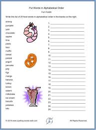 Capitalize every word, except when the word is 'a an the and but for nor or of with to of in on de le la au'. Put Words In Alphabetical Order Worksheets