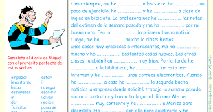 Me Encanta Escribir Es Un Sitio Para Que Mis Alumnos Puedan Aprender Y Revisar En Casa El Preterito Perfecto Lectura De Comprension Actividades De Comprension
