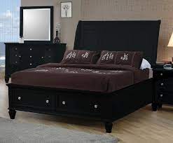 Bed includes storage drawers at the full, queen, regular eastern and cali king sizes. Sandy Beach Collection Sandy Beach Black Queen Sleigh Bed With Footboard Storage 201329q Complete Beds 209 Furniture Ca