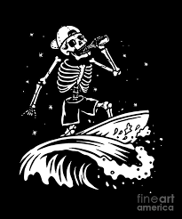 Skeleton tries to drink illustration | skull art, skull. Surfer Water Sports Wave Rider Water Activity Waterboarding Surfing Gifts Surf Skeleton Beer Drinking Digital Art By Thomas Larch