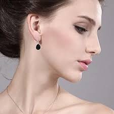 Amazon.com: Gem Stone King Aretes colgantes de ónix negro de 13.00 quilates  para mujer, plata de ley 925, piedra natal de piedras preciosas, forma de  pera de 0.64 x 0.47 pulgadas, joyería