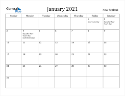Download free printable 2021 printable calendar with south africa holidays and customize template as you like. January 2021 Calendar New Zealand