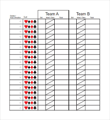 Sample Pinochle Score Sheet 7 Examples Format