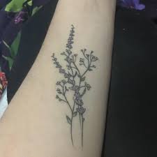 Flower tattoo on ribs tiny flower tattoos dainty tattoos baby tattoos little tattoos mini tattoos body art tattoos cute tattoos small tattoos. Lavender And Baby S Breath Tattoo Lavender Tattoo Baby Breath Tattoo Baby Tattoos