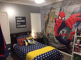 Superhero Wallpaper Superhero Bedroom Metallic Feature Wall Super Hero Bedroom Decor Superhero Room Superhero Bedroom