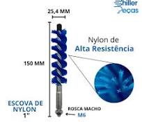 Escova de Nylon Rotativa 1" para Limpeza de Tubos - Rosca M6