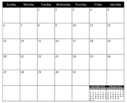 Free Excel Calendar Template