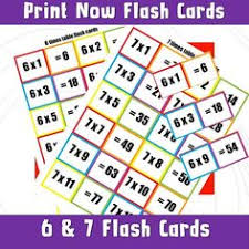 Multiplication Flashcards Math For Kidslearn The 6 And 7 Etsy Multiplication Flashcards Printable Math Games Multiplication