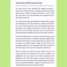 Taurus On The 6th House Cusp Source Astrology Club