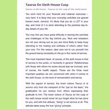 taurus on the 6th house cusp source astrology club