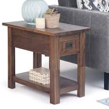 Brooklyn Max Sullivan Solid Acacia Wood 14 Inch Wide Rectangle Rustic Contemporary Narrow Side Table In Distressed Charcoal Brown Walmart Com Narrow Side Table Sofa Side Table Side Table