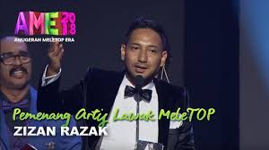 Anugerah meletop era (ame) merupakan anugerah sulung anjuran rancangan hiburan meletop dan radio era fm. Ame2018 I Zizan Razak Pemenang Artis Lawak Meletop I Anugerah Meletop Era 2018 Youtube