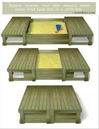 Sand Pit With Sliding Covers Seats Mit Bildern Kinder Sandkasten Sandkasten Garten Garten Spielplatz