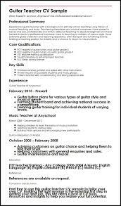 Do you need the best self employed resume? Guitar Teacher Cv Example Myperfectcv
