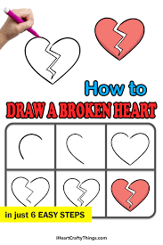 To draw a simple heart icon, draw 2 circles of the same size next to each other. Broken Heart Drawing How To Draw A Broken Heart Step By Step
