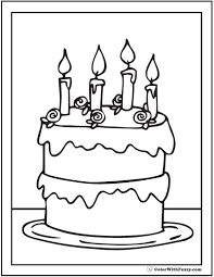 28 Birthday Cake Coloring Pages Customizable Ad Free Pdf Printables