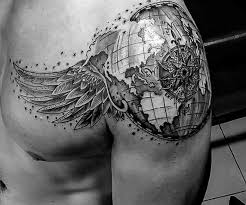 Only a perfect brief to the tattoo artist could result in translation of this piece of breathtaking art. 80 Globe Tattoo Designs For Men Traveler Ink Ideas