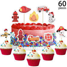 Perfect for little fireman theme parties, baby shower birthday party. 60 Pieces Fireman Cupcake Toppers Firefighter Cupcake Toppers Fire Truck Hydrant Cake Toppers For Fireman Themed Baby Shower Party Decorations Buy Online In Maldives At Maldives Desertcart Com Productid 160742036