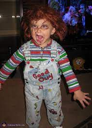 Killerpuppe chucky und seine beste freundin, das ebenfalls verpuppte serienkillergroupie tiffany, haben das leben als puppen redlich satt und planen ihre. Halloween Costume For Boys Chucky Homemade Costumes For Kids Halloween Hallow Halloween Kostume Fur Jungen Selbstgemachte Kinder Kostume Halloween Kinder