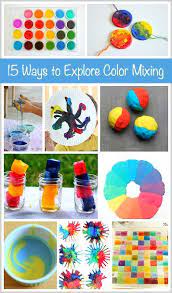 Would like to put together a color mixing activity without all the mess that comes with it? 15 Ways For Kids To Explore Color Mixing Color Activities Preschool Colors Color Mixing