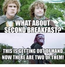 What About Second Breakfast Thisisgetting Out Ofhand Now There Are Two Of Them Breakfast Meme On Me Me