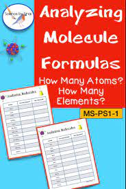 Analyzing Molecules Compounds Count How Many Atoms Elements 2 Worksheets Science Teaching Resources High School Science Activities High School Science