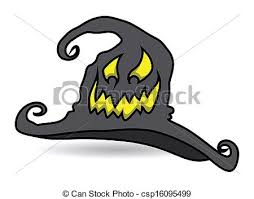 Gruseliges Halloween Hexenhut Lacht Kunst Des Verfluchten Hexenhuts Zeichnen Halloween Vektor Illustration Canstock