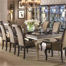 9 pc dining room set for 8 dining table with leaf and 8 dining chairs. N03000t 85 Aico Furniture Hollywood Swank Leg Dining Table Caviar