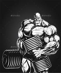 Bodybuilder With Dumbbells Gym Art Bodybuilding Gym Wallpaper