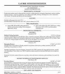 Medical Coding Specialist Resume Example Livecareer