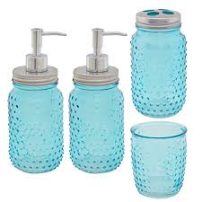 Shop for modern bathroom accessories and the best in modern furniture. Circleware 4 Piece Mason Jars Bathroom Accessories Set Toothbrush Holder Lotion Soap Dispenser Cup Farmhouse Goals