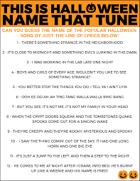 This is a printable quiz with multiple choice answers. Free Printable Halloween Name That Tune Game Play Party Plan