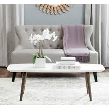 It's contrasting birch veneers with a deep cherry finish will match any color scheme, and the beveled glass top will. Safavieh Josiah 48 In White Dark Brown Large Rectangle Wood Coffee Table Fox4216a The Home Depot