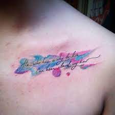 Maybe you would like to learn more about one of these? Handwritten Script With Galaxy Watercolor Along The Collar Tattoo Tattoos Sgtattoo Writing Tattoos Watercolor Galaxy Tattoo Watercolor Arrow Tattoo