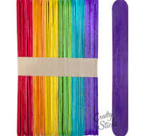Jumbo Multi Colored Craft Sticks