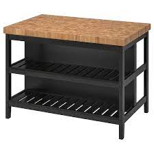 Vadholma Kitchen Island Black Oak Width 49 5 8 Ikea Ikea Kitchen Island Freestanding Kitchen Island Ikea