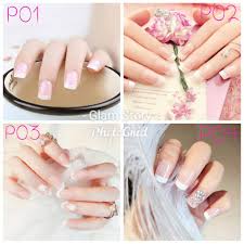 In case you prefer short acrylic nails that look natural there can be no better choice rather than an elegant and stylish french manicure. M Sia Fashion Natural French Nails 24 Pcs Short False Nails Acrylic Nail Art Tool Glam Shopee Malaysia