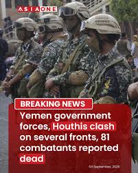 Yemen government forces and Houthi fighters have clashed on several fronts,  with 81 combatants reportedly killed since Thursday. The renewed fighting  adds to ongoing tensions and instability in the country. #AsiaOne  #EnglishNews #