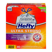 Thanks to triple action technology, these tough hefty kitchen trash bags resist punctures, leaks, & tears, providing. Hefty Ultra Strong Tall Kitchen Trash Bags 80 Bags 13 Gallon Lavender Sweet Vanilla Scent Drawstring Trash Compost Lawn Bags Trash Bags Femsa Com